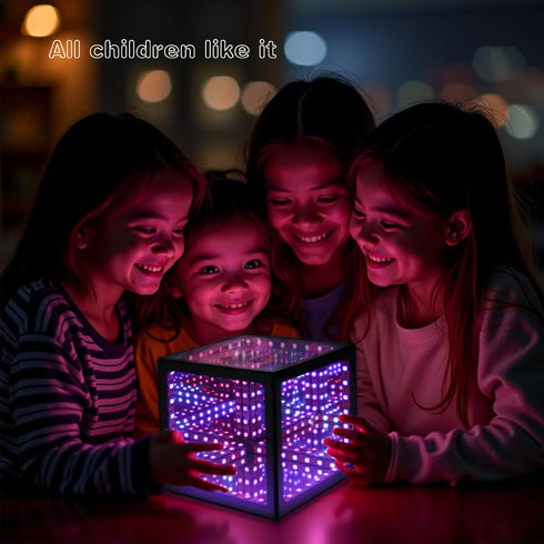 Heepulor (5Inch) Infinity Hyper Cube LED Light LED Controller with Stand, Controller & Sound & App Reactive Table Lamp