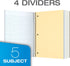 Oxford Spiral Notebook 3 Pack, 5 Subject, College Ruled Paper, 4 Dividers, 8 x 10-1/2 Inches, Black, Red, Blue, 180 Sheets (65203) by Oxford