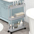 SPACELEAD 3 Tier Slim Rolling Storage Cart - Mobile Utility Organizer Trolley for Bathroom, Office, Kitchen, Grey