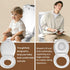 16.5" Potty Training Toilet Seat, Round White Seat with Built-In Toddler Function, Design for Both Child and Adult