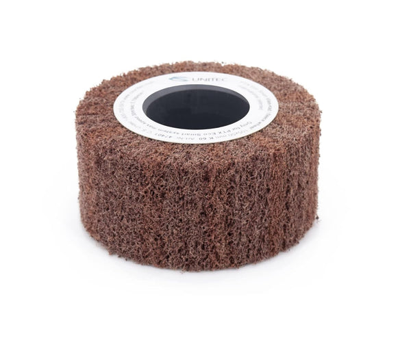 C.S. Unitec PTX Fleece Nonwoven Wheel, 280 Grit Metal & Wood Grinder Polisher Tool Attachment, 4" Diameter x 2" Wide