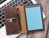 Leather Journal Cover - Compatible with 3.5" x 5.5" Pocket Size Notebook, Brown with Pen Loop