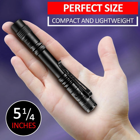 Beieverluck 10 Pack 395nm UV Black Light Flashlight Mini Pen Light with Clip LED Handheld Blacklight Detector for Leak