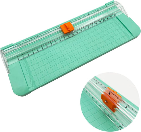 Paper Cutter, A4 Paper Trimmer with Security Safeguard, Portable Straight Edge Cutter for Scrapbooking and Photos