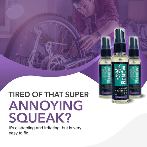 HMPURE Renew Natural Household Oil Lavender - Eco-Conscious All-Purpose Lubricant Spray with Lavender Scent for Doors