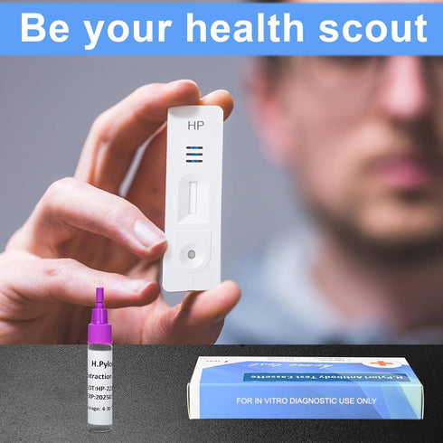 Helicobacter Pylori Stool Test Kits, H. Pylori Antigen Quick Home Testing, Highly Accurate and Easy to Read