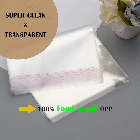 1000 Count 5"x7" 2 Packaging Resealable Cellophane Bags with Styles of Thank You Stickers Self Sealing Clear