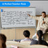4 Count 1 maxtek Black Dry Erase Markers with Magnetic Eraser, Low Odor Chisel Tip for Office, School, Classroom