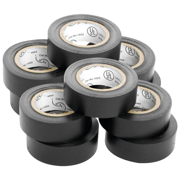 Performance Tool W507 Electrical Tape, 60' x 3/4", Pack of 10, UL Listed
