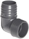 Spears 1413 Series PVC Tube Fitting, 90 Degree Elbow, Schedule 40, Gray, 3/4" Barbed x NPT Male
