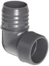 Spears 1413 Series PVC Tube Fitting, 90 Degree Elbow, Schedule 40, Gray, 3/4" Barbed x NPT Male