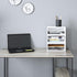 Ballucci File Organizer, 2-Tier Document Paper Sorter, Stackable Wood Desk Organizer with Storage Shelves
