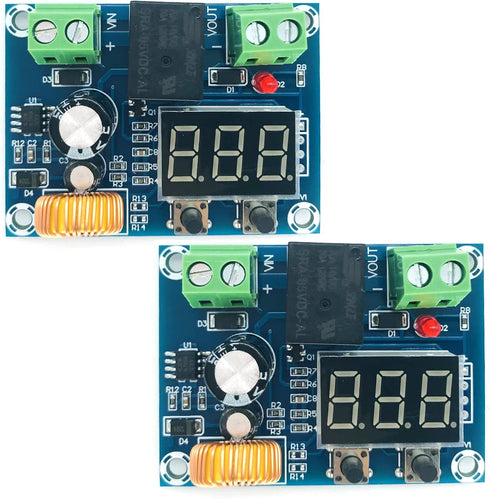 12-36V Low Voltage Digital Protector Disconnect Switch, Cut Off Lithium Battery Over Discharge Protection, 2-Pack