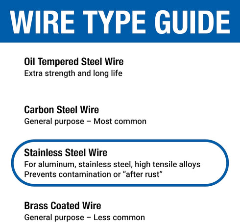 Mercer Industries 186040-6" x 3/16" x 5/8"-11 Stringer Bead Wire Wheel, .020 Stainless Steel Wire