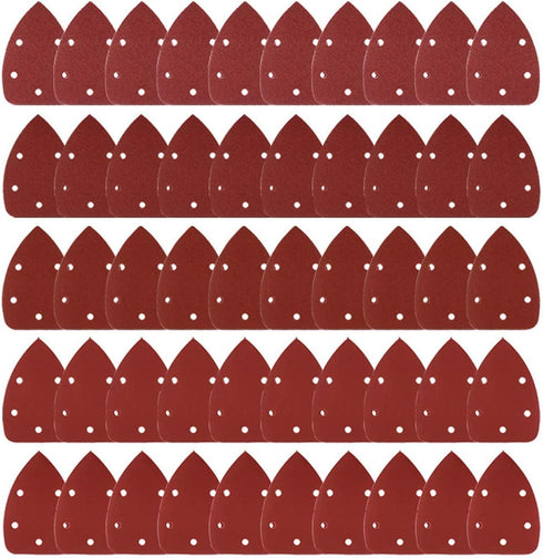 Coceca Assorted Sandpaper Sanding Pads for Mouse Detail Sander, 50pcs 40 80 120 180 240 Grits