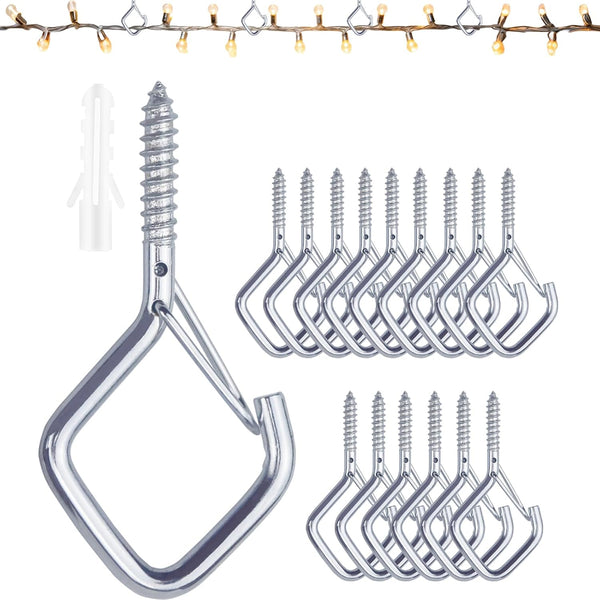 Viweolm 15 Pcs Silver Eye Hooks Screw Heavy Duty,Ceiling Hooks for Hanging Plants,String
