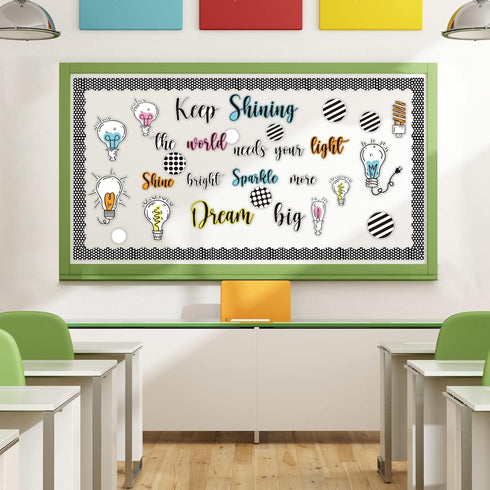 Simply Stylish Motivational Bulletin Board Set with Keep Shining Positive Saying Accent for Teacher Decor