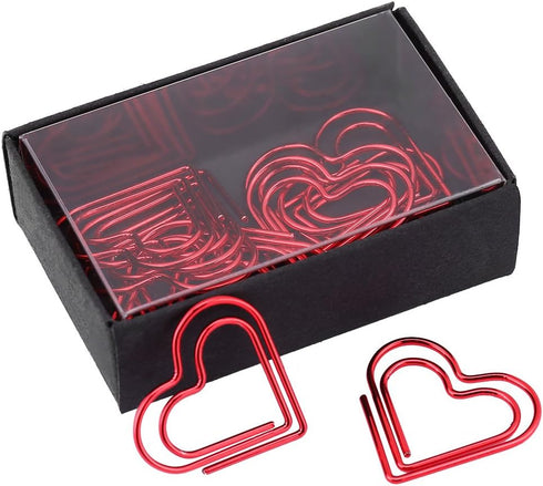 Heart Paper Clips, 12 Pieces Small Creative Cute Paperclips for Document Organizing, Office School Use