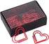 Heart Paper Clips, 12 Pieces Small Creative Cute Paperclips for Document Organizing, Office School Use