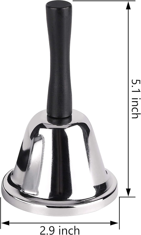 MROCO Loud Hand Bell, Silver Steel Dinner Bells for Classroom, Food Line, Alarm