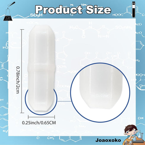 Magnetic Stir Bars 20pcs PTFE Magnetic Stirrer Mixer Bar, 20 mm/0.8 Inch Laboratory Stirrer Mixer Bar