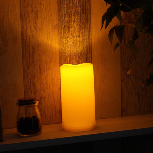 3x6 Inches CANDLE CHOICE Waterproof Outdoor Battery Operated Flameless Pillar Candle with Timer Realistic Flickering