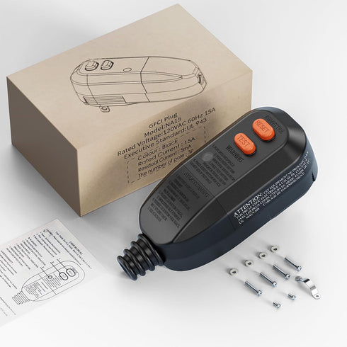 GFCI Plug Replacement Auto Reset 15 Amp 3 Prongs, Waterproof, Ground Fault Circuit Interrupter Safety Plug