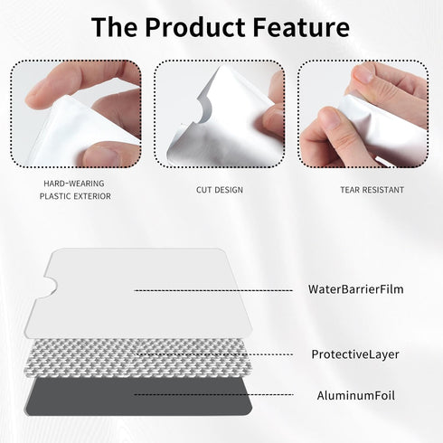 Owfeel RFID Blocking Silver Credit Card Sleeves Pack of 15 - Contactless Card Protection Holders, Anti Theft Waterproof