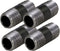 Everflow Supplies NPBL1215-4, Steel Nipple Pipe, 1/2" x 1-1/2" Black, Pack of 4 for Vintage DIY Furniture