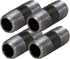 Everflow Supplies NPBL1215-4, Steel Nipple Pipe, 1/2" x 1-1/2" Black, Pack of 4 for Vintage DIY Furniture