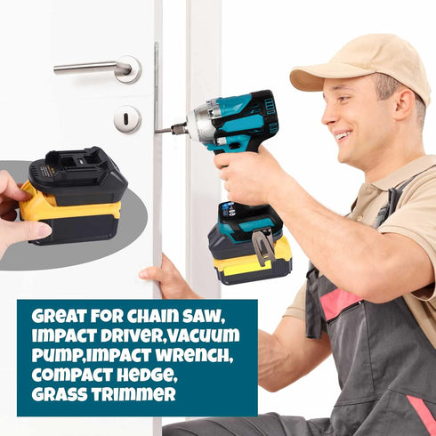 Battery Adapter DM18M for Makita 18V Tools, Converts Dewalt 20V & Milwaukee M18 to Makita 18V with USB Port