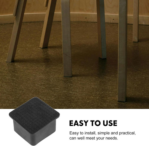 10pcs 38x38mm NUOBESTY PVC Soft Rubber Furniture Leg Caps Anti-Slip Tube End Covers for Chairs Tables Shelves Floor
