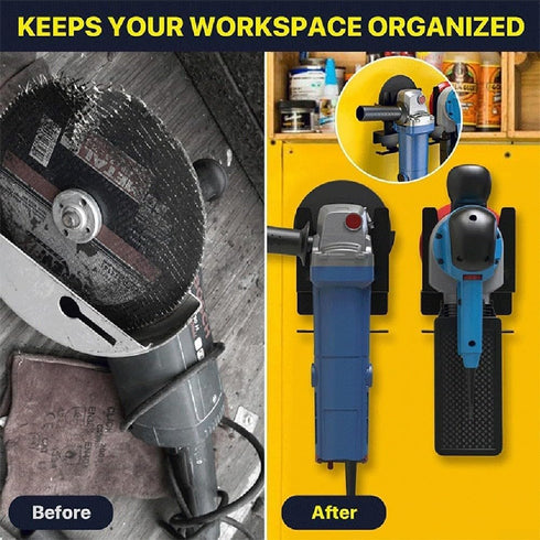 HanOaki 2Pcs Sturdy Angle Grinder Wall Mount Bracket Storage Holder For Workbench Garage