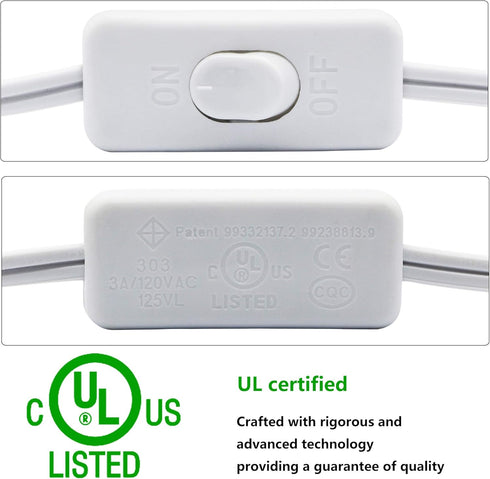 SinLoon 18AWG T5 T8 T5 T8 ((2M UL-LP Certification LED Wire Connector Power Cord LED Tube Power Extension Cord