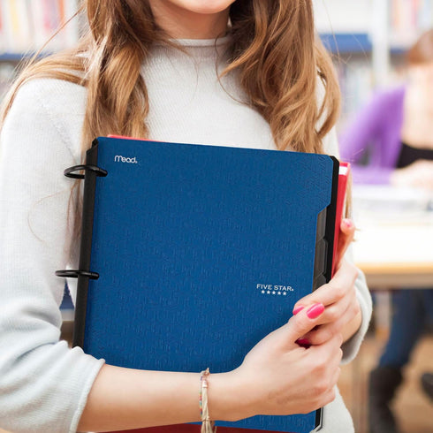 Five Star Flex Refillable Notebook + Study App, College Ruled Paper, 1 Inch TechLock Rings, 200 Sheet Capacity, Pacific