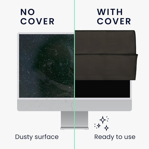 34-35" kwmobile Monitor Cover Compatible with Monitor - Dust Cover Computer Screen Protector - Dark Grey
