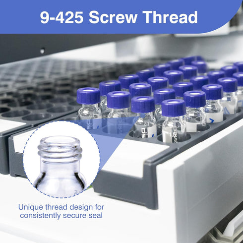 ALWSCI 9-425 HPLC Screw Thread Caps with Septa, 100 pcs/pk, White PTFE/Red Silicone