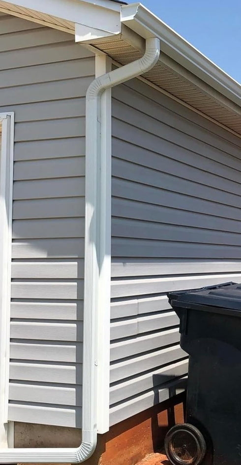 Downspout Gutter Elbows 2x3-90 Degree, Low Gloss White, 90 Degree Gutter Elbow for Roofing
