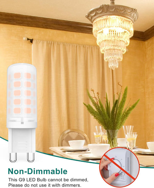 G9 Bulb Non-Dimmable 3W (40W 2700K 12 Pack BAOMING LED Equivalent) Soft Warm White, No Flicker, Energy Saving, Plastic