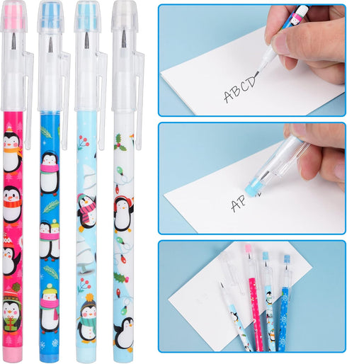 Kolewo4ever 48pcs Penguins Translucent Pencils, Fun Pencils for Kids, Non-Sharpening Stackable Pencil