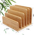Desk File Mail Organizer, 5 Slots Bamboo Folder Sorter for Letter, Envelope, Paper, Desktop Tray