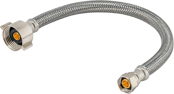 Eastman 16 Inch Flexible Toilet Connector, Stainless Steel Braided Hose for Plumbing