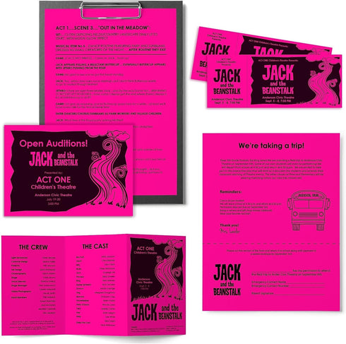 Neenah Astrobrights Color Paper, 8.5” x 11”, 24 lb/89 GSM, Fireball Fuchsia, 500 Sheets (21688)