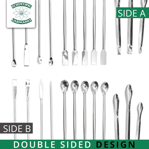 Laboratory Spoon Spatula Set - Long Handled Mixing & Measuring Equipment for Labs, Sampling, Sculpting, Stirring