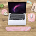 Memory Foam Ergonomic Keyboard Wrist Rest Pad and Mouse Support Set for Office Gaming, Pink Fluid