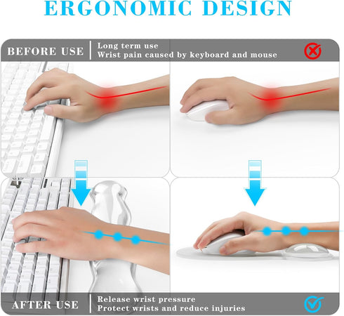 Set, Set Gel Keyboard & Mouse Wrist Rest Ergonomic Keyboard and Mouse Pad with Wrist Support Typing Pain ReliefSuitable