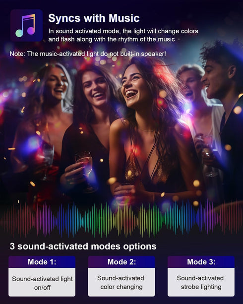 Luditek Sound Activated Party Lights with Remote DJ Lighting, Disco Ball Strobe Stage Light for Home Room Dance Parties