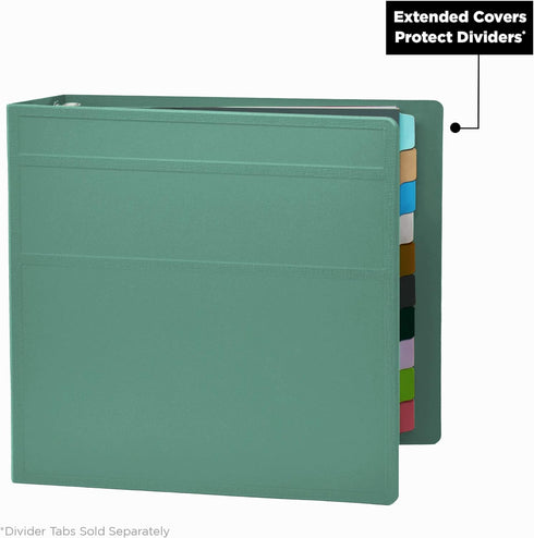 Carstens 4-Inch Heavy Duty 3-Ring Binder, Mint, Waterproof Cover, Holds 600 US Letter Sheets