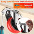 HXSMUYC 4 Inch 2200 lb 360 Set 4 Industrial Caster Wheels with Brake - Heavy Duty Capacity, Swivel, of for Carts