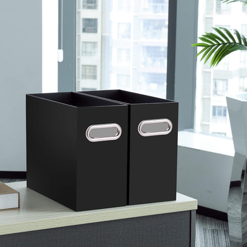 Oterri File Organizer - Small Storage Box, Collapsible Hanging File Organizer for Letter Size, 8 Packs, Black